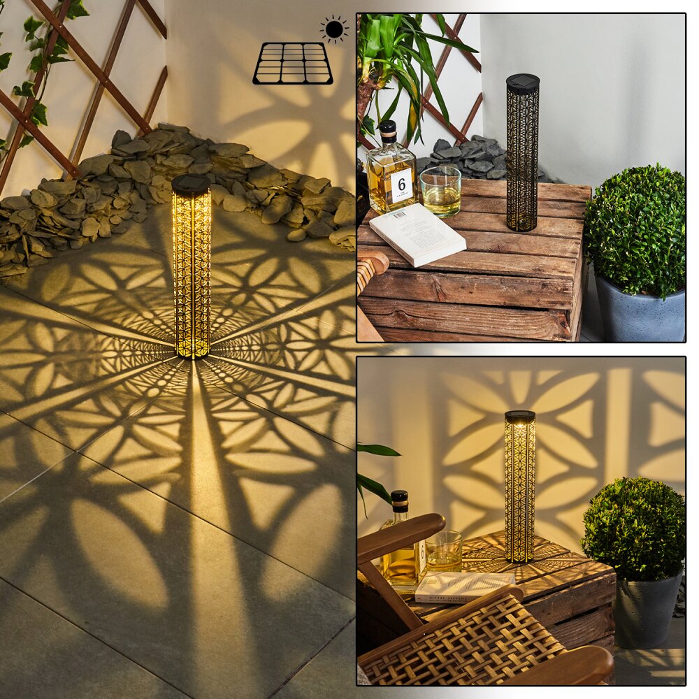 Hankinson Lámpara solar LED dorado, Negro, 1 luz main product photo