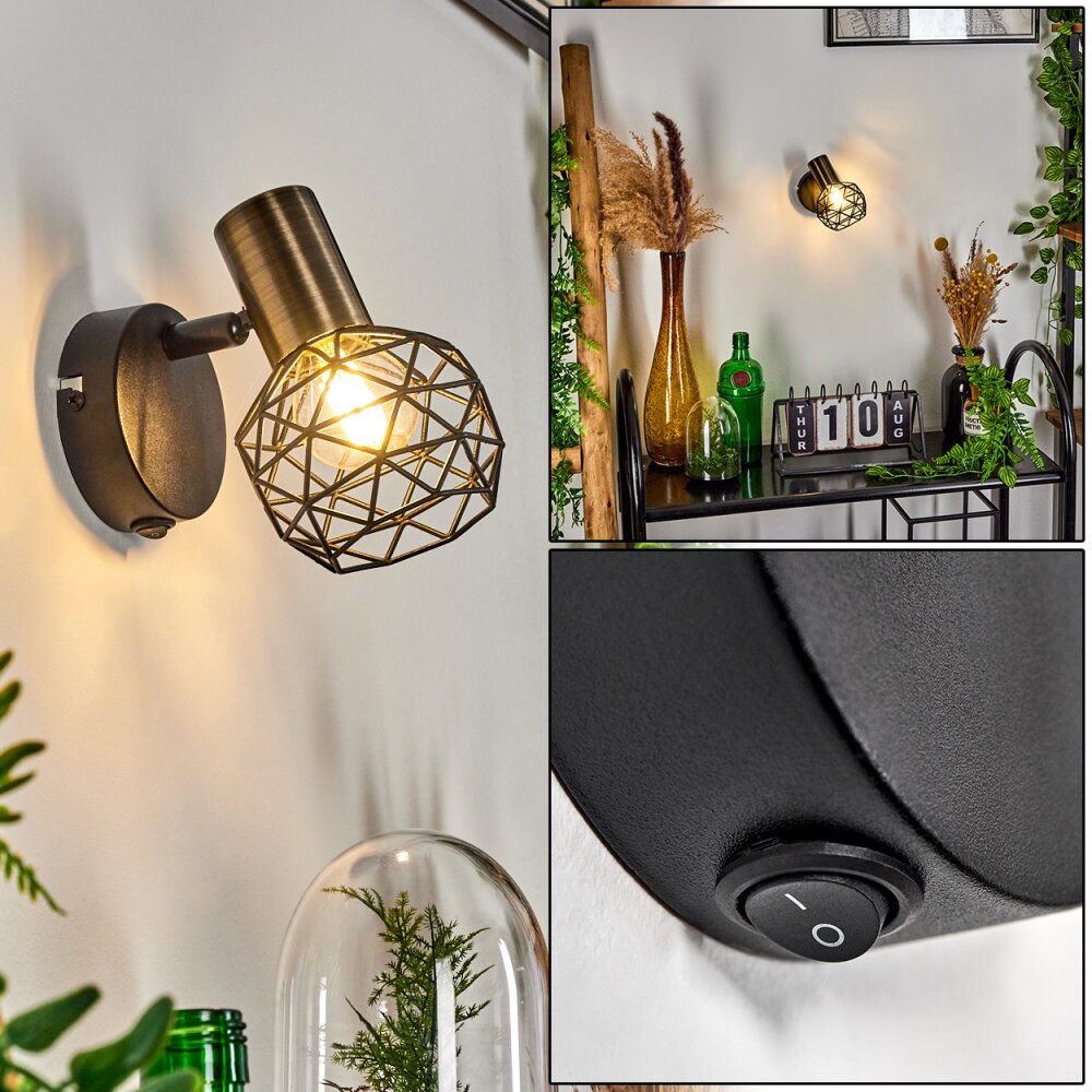 Palmira Aplique Latón, Negro, 1 luz main product photo