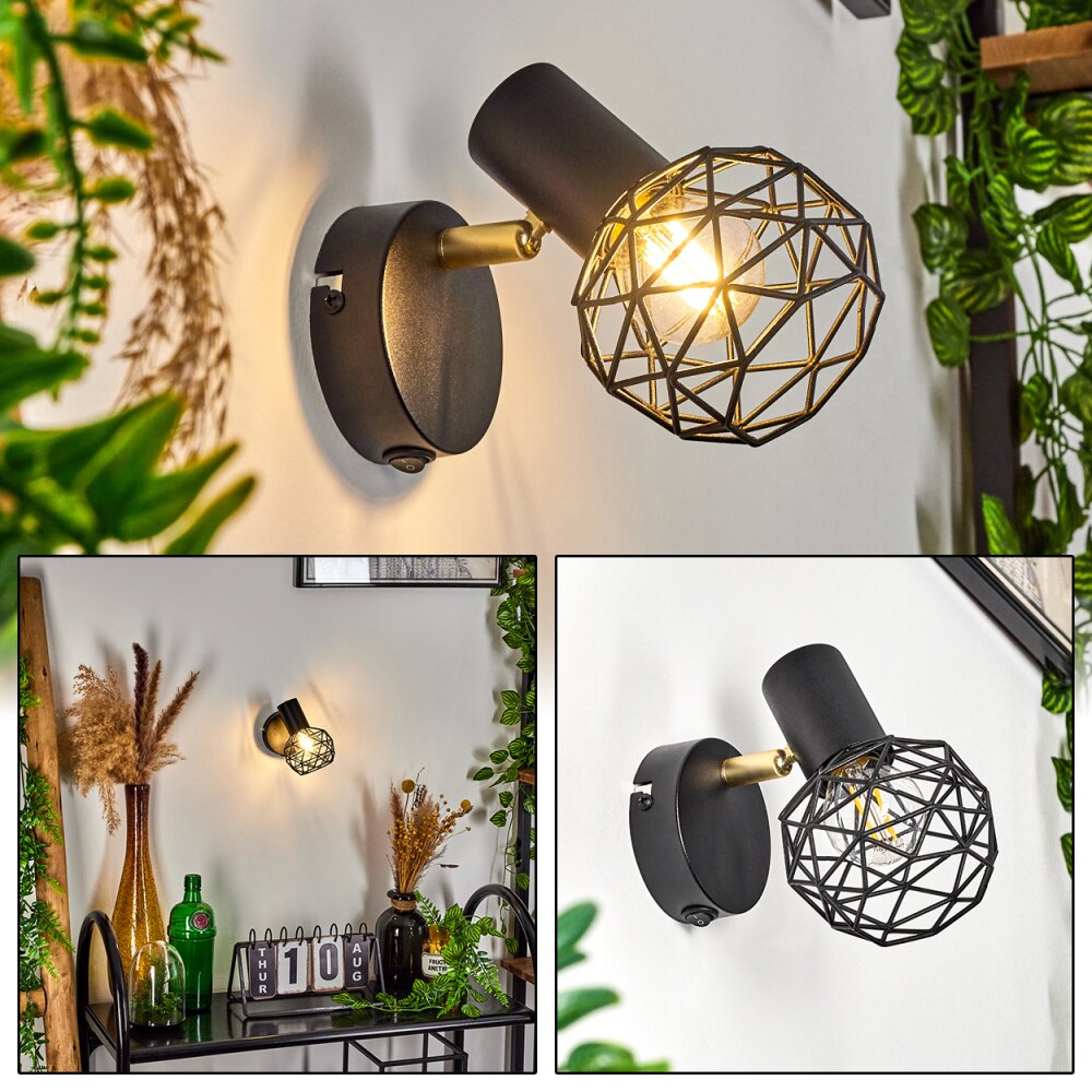 Palmira Aplique dorado, Negro, 1 luz main product photo