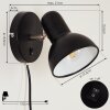 Ambousi Aplique Cromo, Negro, 1 luz