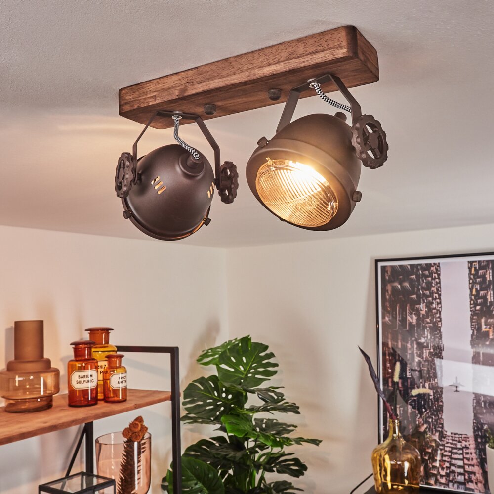 Herford Lámpara de Techo Marrón, Madera oscura, 2 luces main product photo