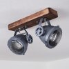 Herford Lámpara de Techo Gris, Madera oscura, 2 luces