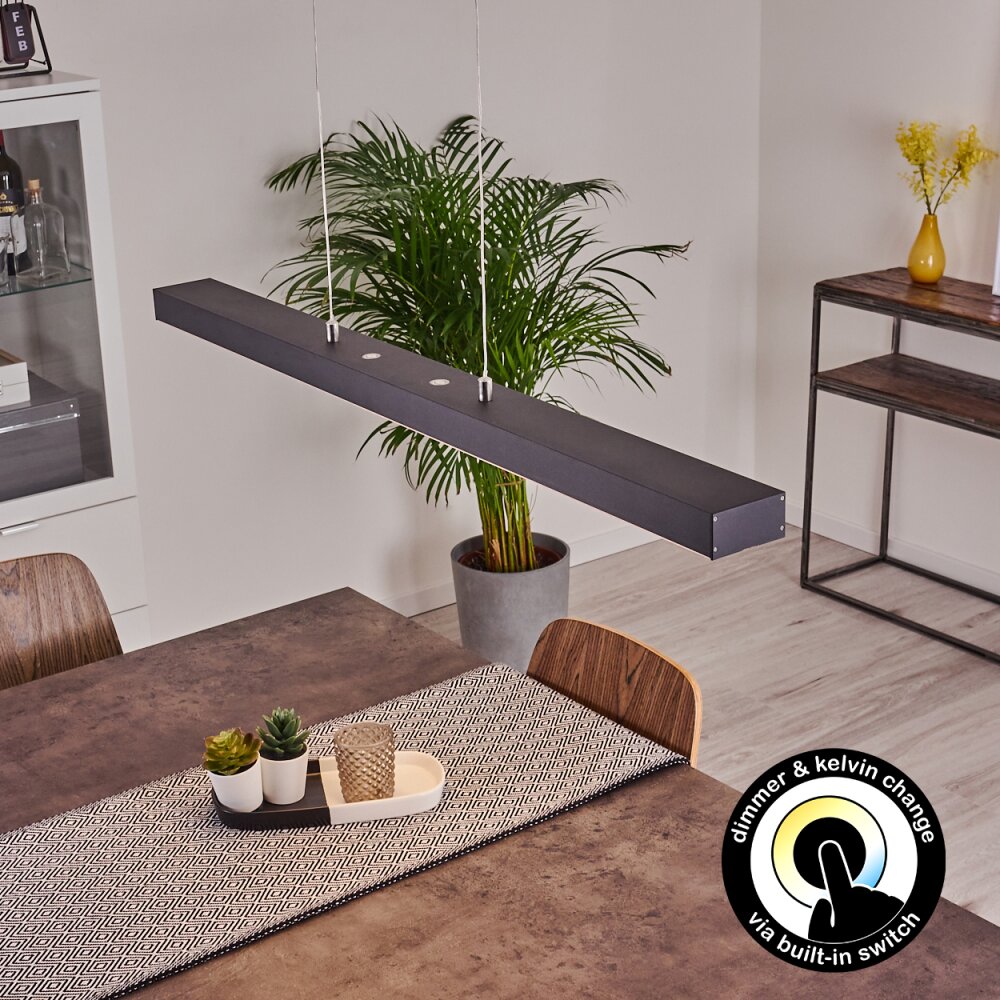 Seaton Lámpara Colgante LED Negro, 1 luz main product photo