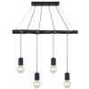 Globo HERMINE Lámpara Colgante Negro, 4 luces