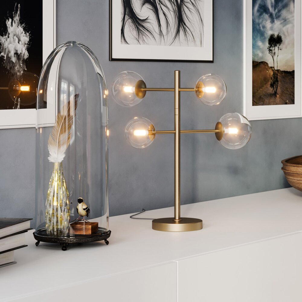 By Rydens Avenue Lámpara de mesa dorado, 4 luces main product photo