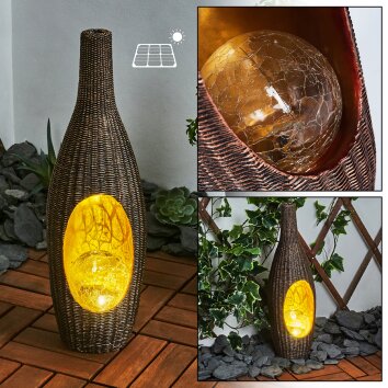 Otterstad Lámpara solar LED Marrón, dorado, 1 luz