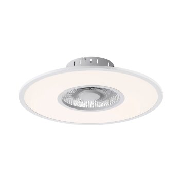 Leuchten Direkt FLAT-AIR Ventilador de techo LED Plata, 1 luz, Mando a distancia