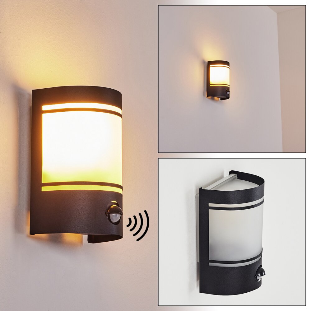 Visnum Aplique para exterior Negro, Blanca, 1 luz, Sensor de movimiento main product photo