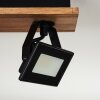 Giresta Lámpara de Techo LED Madera oscura, Negro, 4 luces