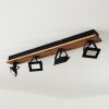 Giresta Lámpara de Techo LED Madera oscura, Negro, 4 luces