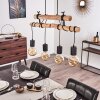 Ajaccio Lámpara Colgante Madera clara, Negro, 4 luces