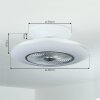 Chaville Ventilador de techo LED Blanca, 1 luz, Mando a distancia