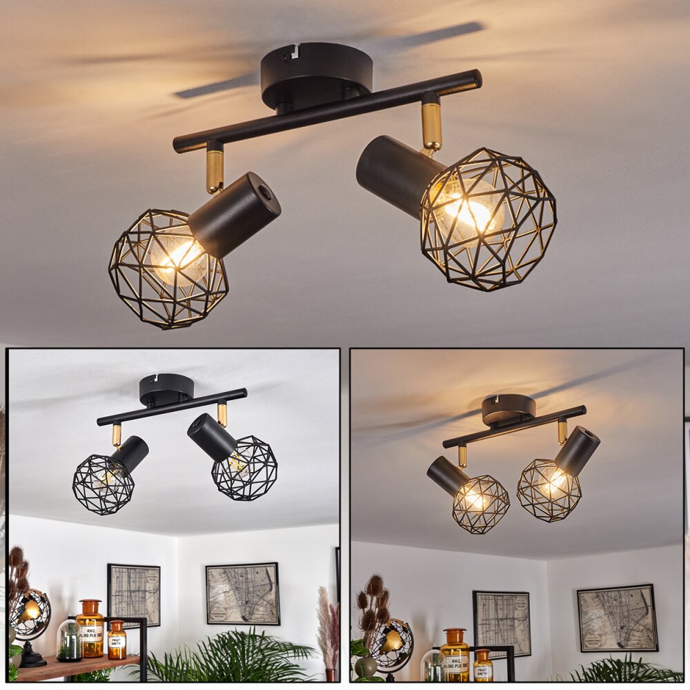 Palmira Lámpara de Techo dorado, Negro, 2 luces main product photo