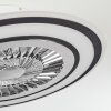 Terradura Ventilador de techo LED Cromo, Negro, Blanca, 1 luz, Mando a distancia