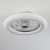 Piraeus Ventilador de techo LED Blanca, 1 luz, Mando a distancia, Cambia de color