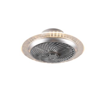 Reality Narvik Ventilador LED Cromo, 1 luz, Mando a distancia
