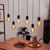 Ajaccio Lámpara de Techo Madera clara, Negro, 6 luces