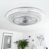 Riccione Ventilador de techo LED Blanca, 1 luz, Mando a distancia, Cambia de color