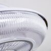 Riccione Ventilador de techo LED Blanca, 1 luz, Mando a distancia, Cambia de color