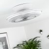 Riccione Ventilador de techo LED Blanca, 1 luz, Mando a distancia, Cambia de color