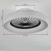 Moli Ventilador de techo LED Gris, Blanca, 1 luz, Mando a distancia