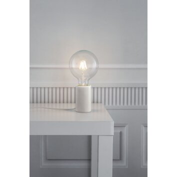 Nordlux SIV Lámpara de mesa Gris, Blanca, 1 luz