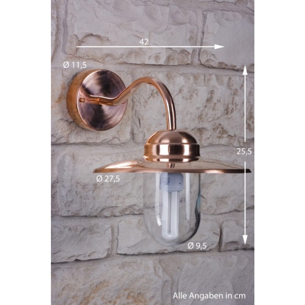 Nordlux Luxembourg Aplique Cobre, Transparente, claro, 1 luz main product photo