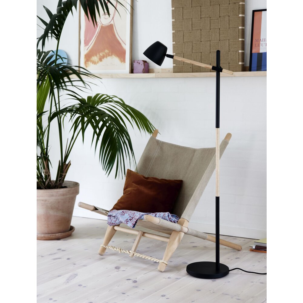 Nordlux THEO Lámpara de Pie Madera clara, Negro, 1 luz main product photo