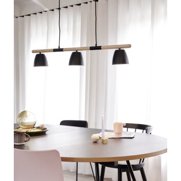 Nordlux THEO Lámpara Colgante Madera clara, Negro, 3 luces