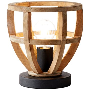 Brilliant Matrix Wood Lámpara de Mesa Negro, 1 luz