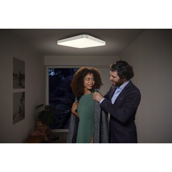 LEDVANCE ORBIS Lámpara de Techo Blanca, 1 luz, Sensor de movimiento