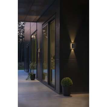 Konstsmide Cremona Aplique para exterior LED Antracita, 3 luces