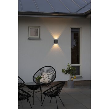 Konstsmide Chieri Aplique para exterior LED Antracita, 4 luces