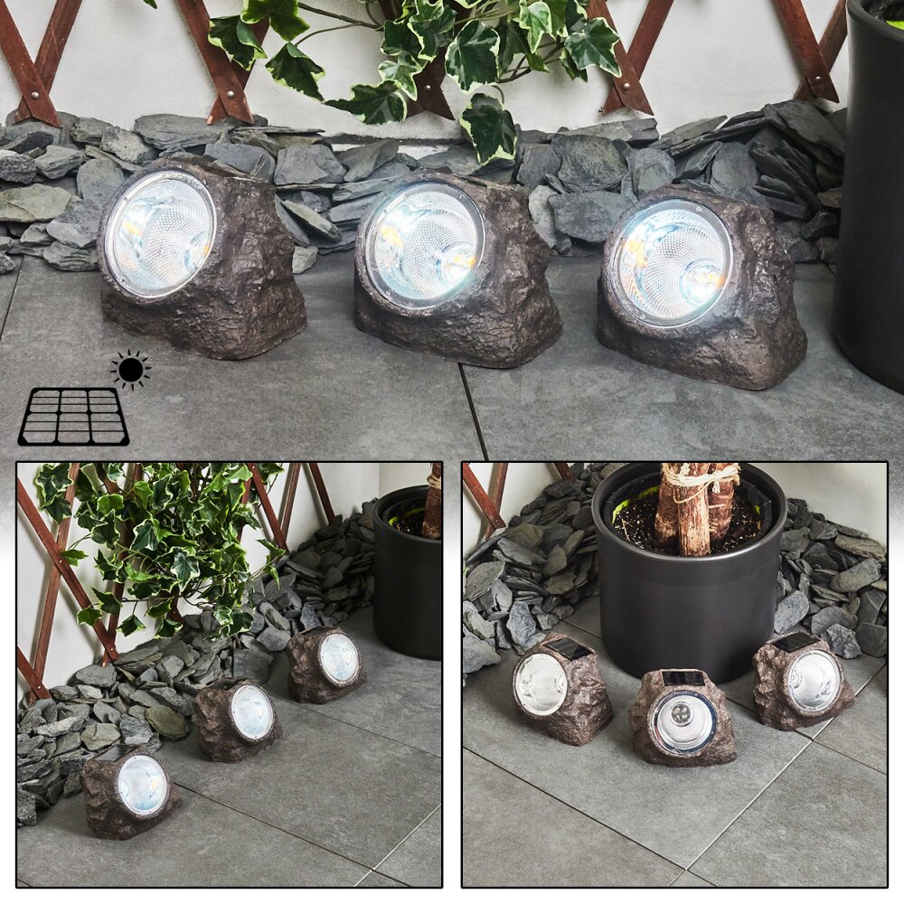 Sameo Juego de 3 lámparas solares LED Marrón, 4 luces main product photo
