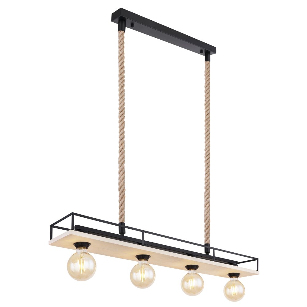 Globo TRIXI Lámpara Colgante Marrón, Madera clara, Negro, 4 luces main product photo