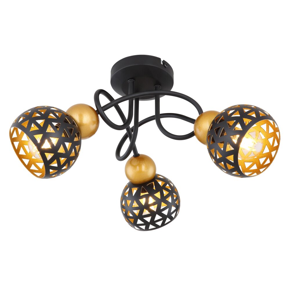 Globo SARRA Lámpara de Techo Negro, 3 luces main product photo