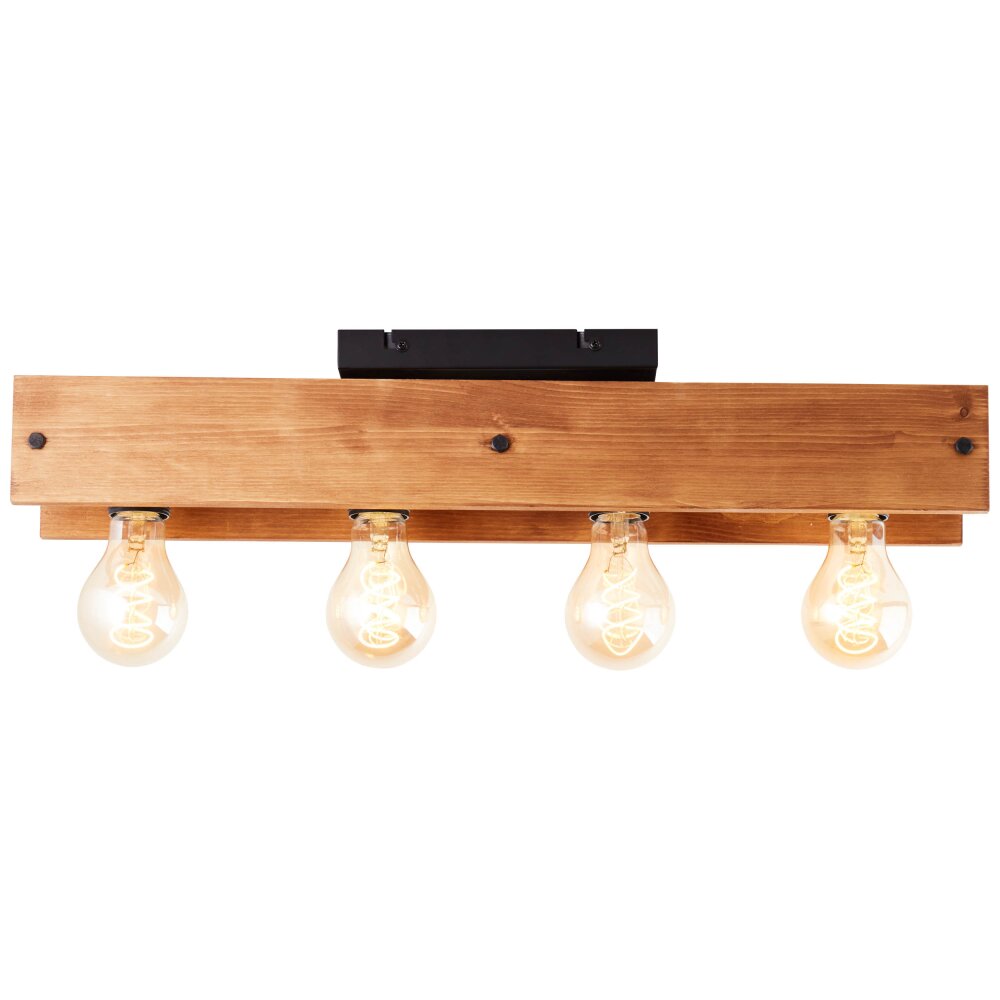 Brilliant Calandra Lámpara de Techo Madera clara, Negro, 4 luces main product photo