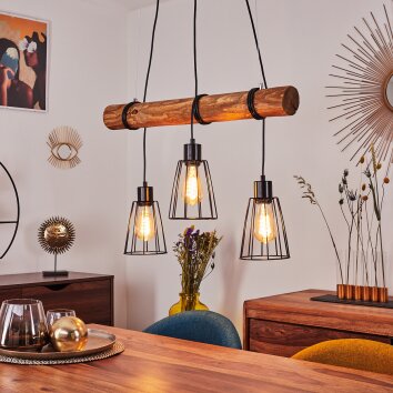 Canedo Lámpara Colgante Marrón, 3 luces