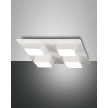 Fabas Luce Lucas Lámpara de Techo LED Blanca, 4 luces