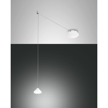 Fabas Luce Isabella Lámpara Colgante LED Cromo, Blanca, 1 luz