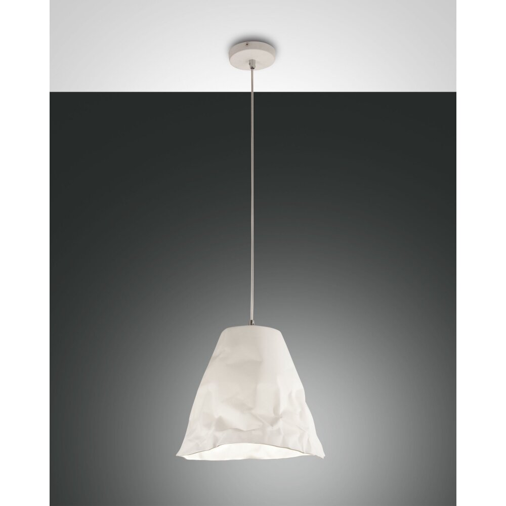 Fabas Luce Crumple Lámpara Colgante Blanca, 1 luz main product photo