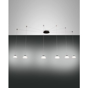 Fabas Luce Arabella Lámpara Colgante LED Negro, 6 luces