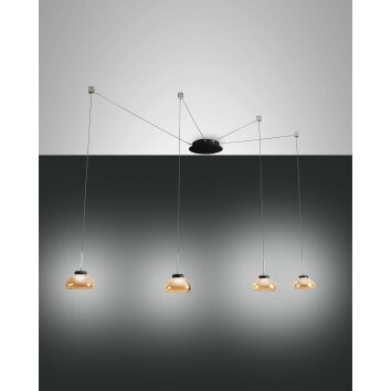 Fabas Luce Arabella Lámpara Colgante LED Negro, 4 luces