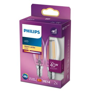 Philips 2x LED E14 4,3 Watt 2700 Kelvin 470 Lumen