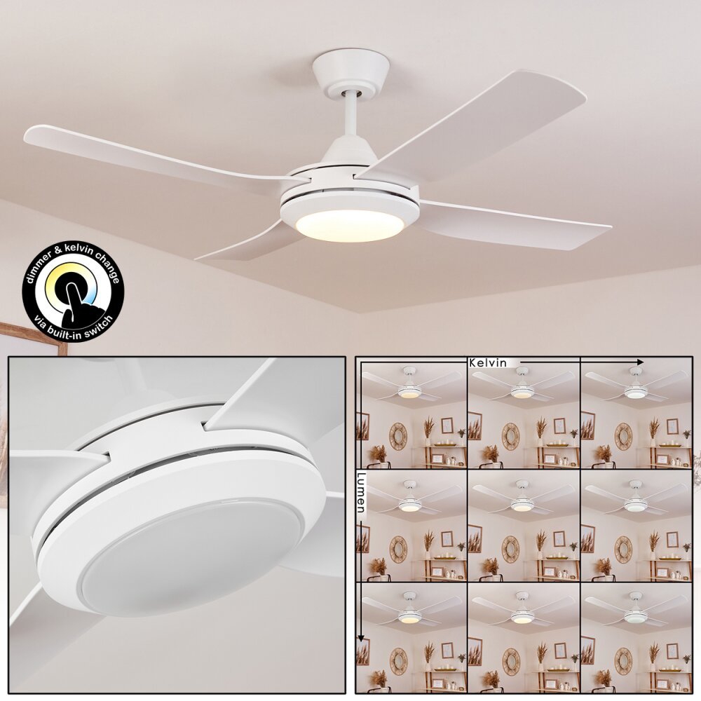 Tjerne Ventilador de techo LED Blanca, 1 luz main product photo