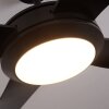 Tjerne Ventilador de techo LED Negro, 1 luz, Mando a distancia