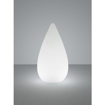 Reality Palmas Lámpara de mesa LED Blanca, 1 luz, Mando a distancia, Cambia de color