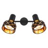Globo BLANCA Lámpara de Techo Negro, 2 luces