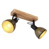 Globo LENNA Lámpara de Techo Madera oscura, Negro, 2 luces