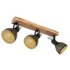 Globo LENNA Lámpara de Techo Madera oscura, Negro, 3 luces